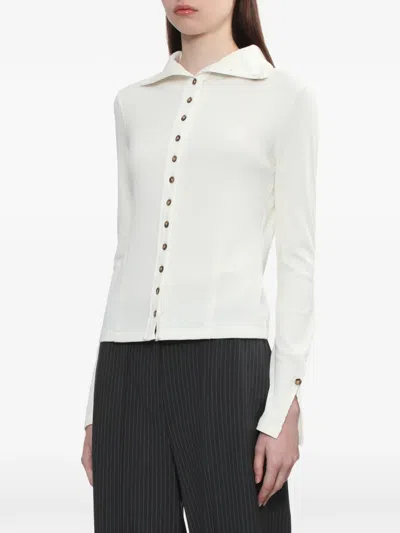 Rag & Bone Buttoned Collared Knitwear In White