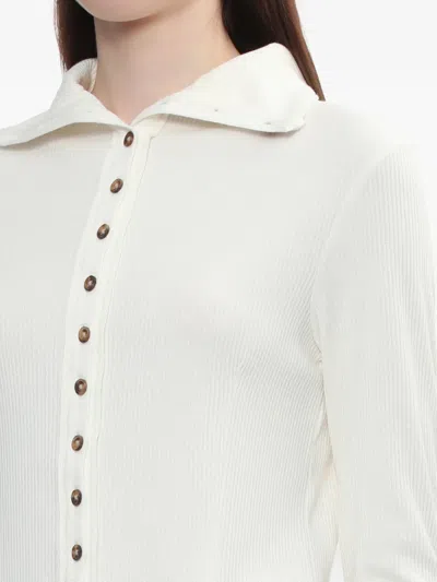 Rag & Bone Buttoned Collared Knitwear In White