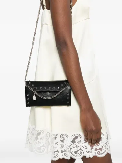 Stella Mccartney Falabella Shoulder Bag With Studded Chain Strap In Black
