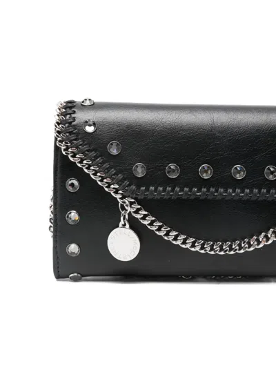 Stella Mccartney Falabella Shoulder Bag With Studded Chain Strap In Black