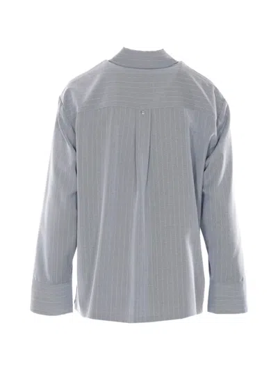 Liu •jo Striped Stud-embellished Shirt In Blue
