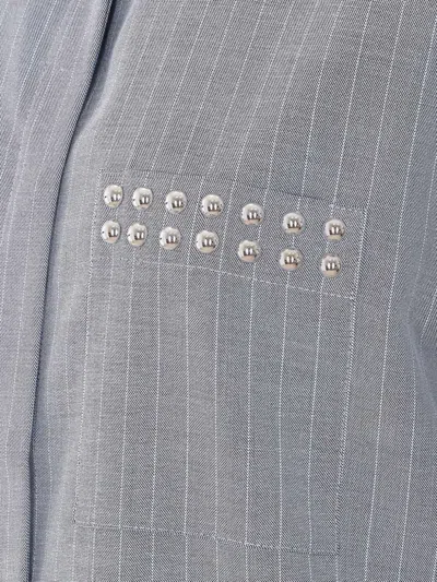 Liu •jo Striped Stud-embellished Shirt In Blue