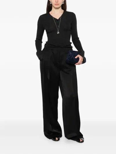 Ivory Paris Button Flared-sleeve Top In Gray