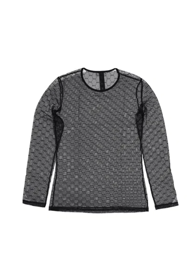Dsquared2 Patterned Long-sleeve Top In Black