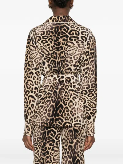 Ermanno Scervino Leopard-print Tie Jacket In Multi