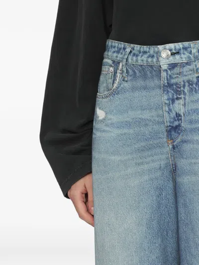 Rag & Bone Distressed Wide-leg Denim In Blue