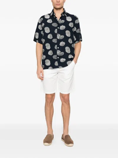 Eleventy Drawstring Pleated Shorts In White