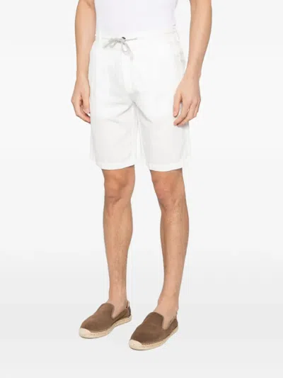 Eleventy Drawstring Pleated Shorts In White