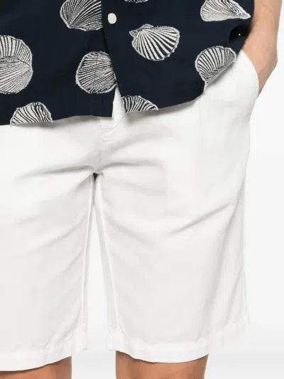 Eleventy Drawstring Pleated Shorts In White