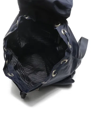 Pre-owned Prada 2000-2015 Flap Nylon Backpack In Blue