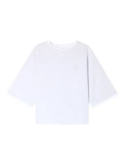 Sandro Embroidered Logo Cotton T-shirt In White