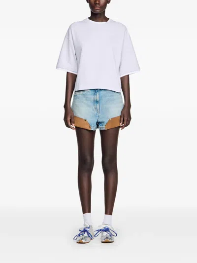 Sandro Embroidered Logo Cotton T-shirt In White