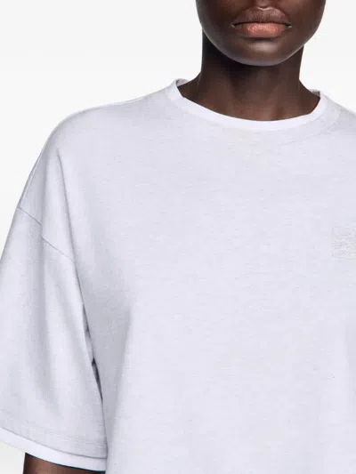 Sandro Embroidered Logo Cotton T-shirt In White