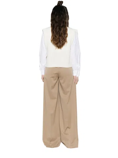 Ivory Paris Pocket Button Waistcoat In White