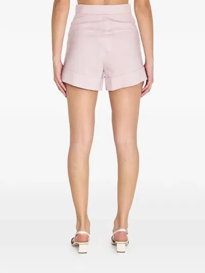 Max Mara Tailored Wool Mohair Silk Blend Shorts In Pink