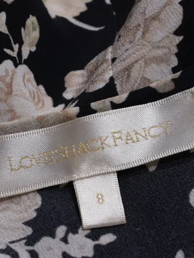 Pre-owned Loveshackfancy Juree Floral-print Mini Dress In Black