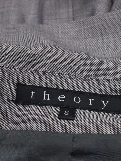 Pre-owned Theory Single-breasted Wool Blazer In Gray