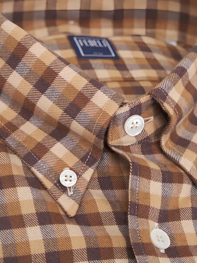 Fedeli Checked Shirt In Brown