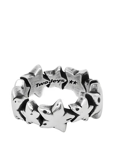 Twojeys Star Band Ring In Silver