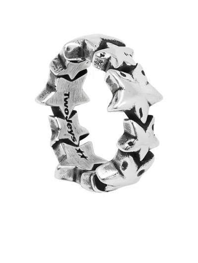 Twojeys Star Band Ring In Silver