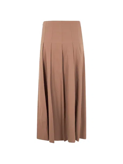Rohe Pleated Wool Skirt Clothing In Brown