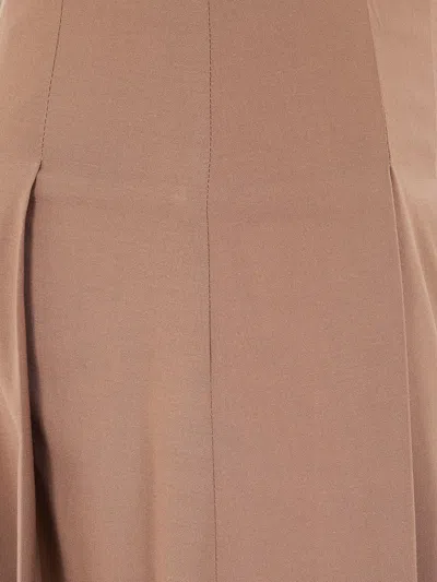 Rohe Pleated Wool Skirt Clothing In Brown