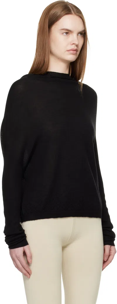 Rick Owens Black Temple Crater Knit Sweater In Black