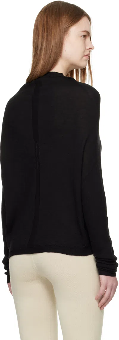 Rick Owens Black Temple Crater Knit Sweater In Black