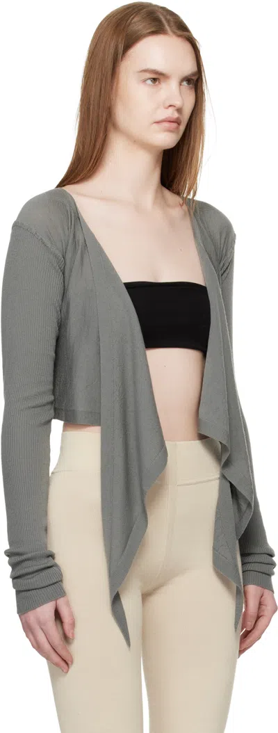 Rick Owens Black Solid Strapless Top In Gray