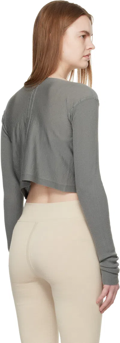 Rick Owens Black Solid Strapless Top In Gray