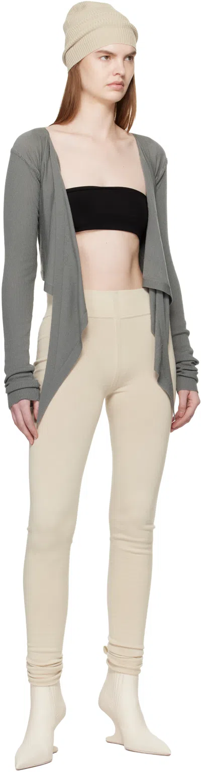 Rick Owens Black Solid Strapless Top In Gray