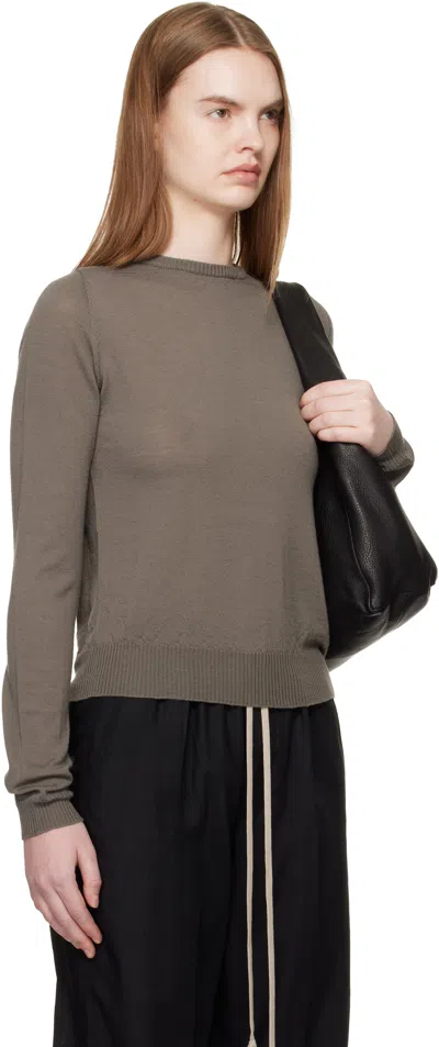 Rick Owens Gray Temple Biker Level Sweater In Brown