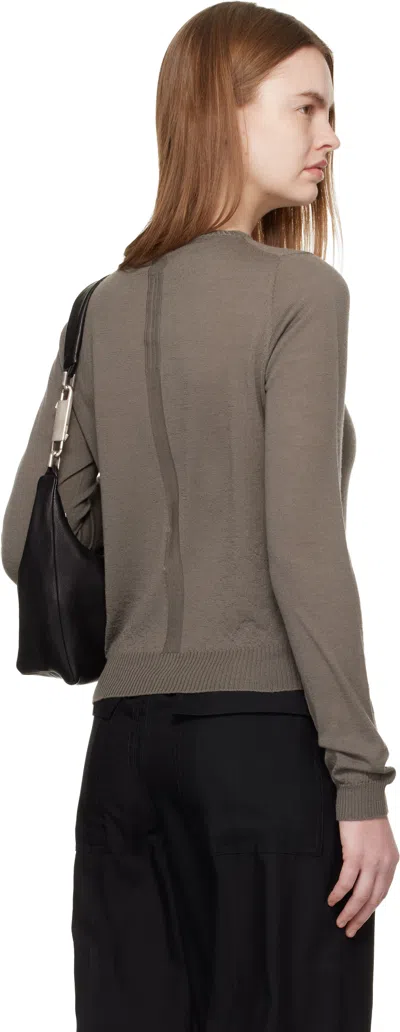 Rick Owens Gray Temple Biker Level Sweater In Brown