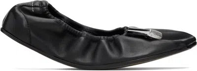 Mm6 Maison Margiela Soft Leather Ballerina Flats With Gathered Edging In Multi