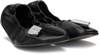 Mm6 Maison Margiela Soft Leather Ballerina Flats With Gathered Edging In Multi