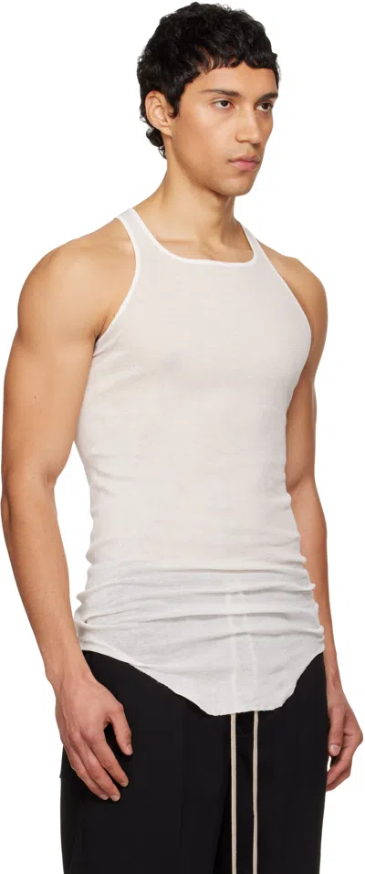 Rick Owens Off-white Tower Basic Rib Tank Top In White