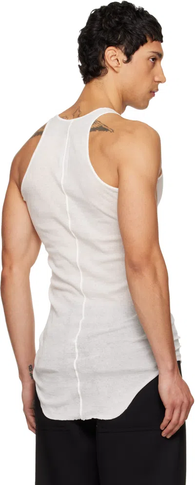 Rick Owens Off-white Tower Basic Rib Tank Top In White