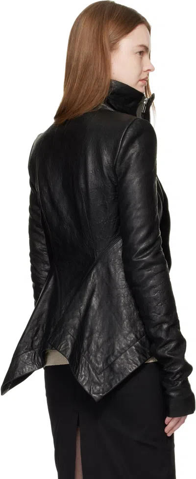 Rick Owens Black Temple Naska Biker Leather Jacket In Black