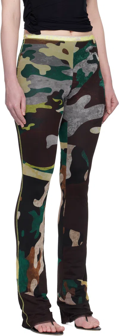 Ottolinger Multicolor Camo Mesh Lounge Pants In Burgundy