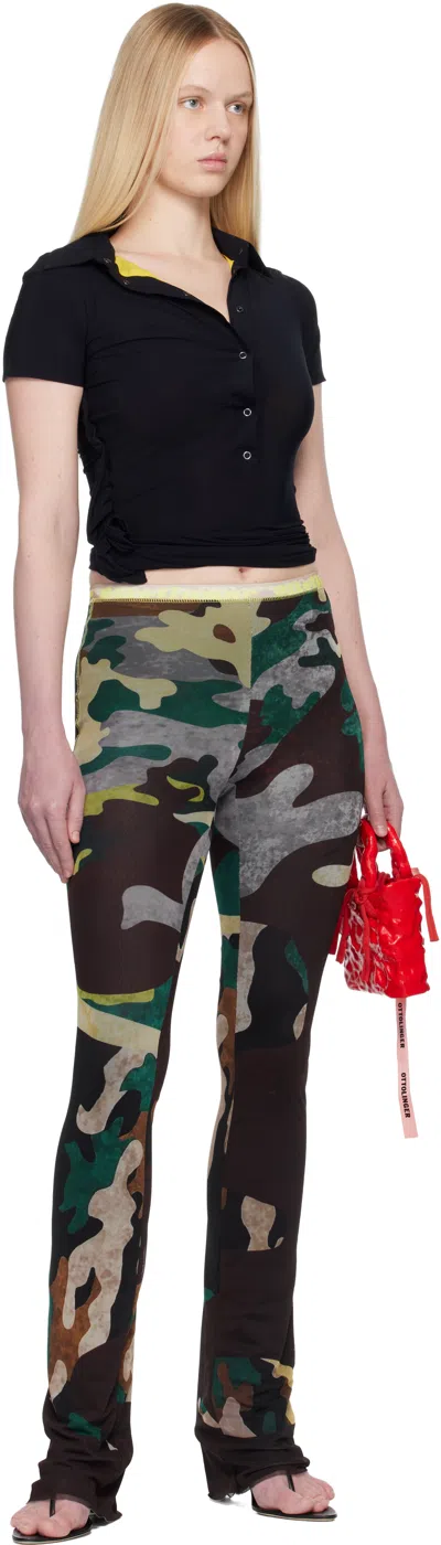 Ottolinger Multicolor Camo Mesh Lounge Pants In Burgundy