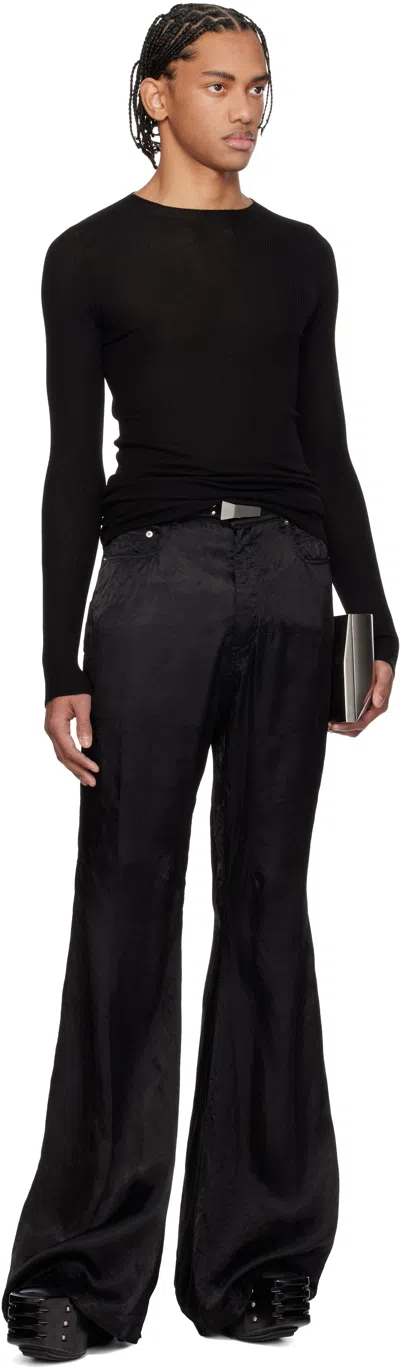 Rick Owens Bolan Bootcut Belt Loop Five Pocket Trousers In Black