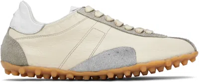 Maison Margiela Sprinters Beige Sneaker With Insert Design And Notched Sole In Leather Woman In Multi