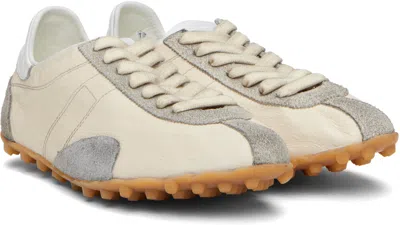 Maison Margiela Sprinters Beige Sneaker With Insert Design And Notched Sole In Leather Woman In Multi