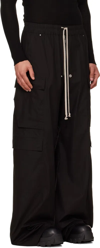 Rick Owens Black Concordians Tailored Cargobelas Cargo Pants In Black