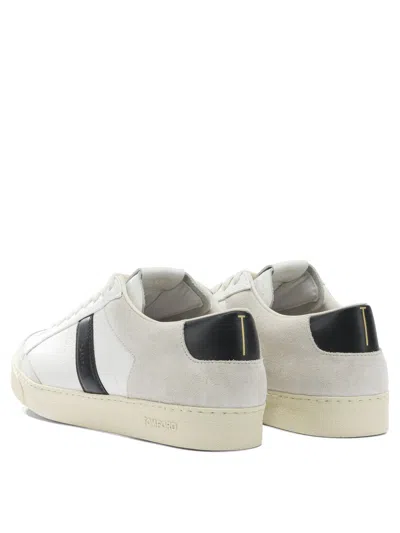 Tom Ford Panelled Suede And Grained Leather Sneakers In White