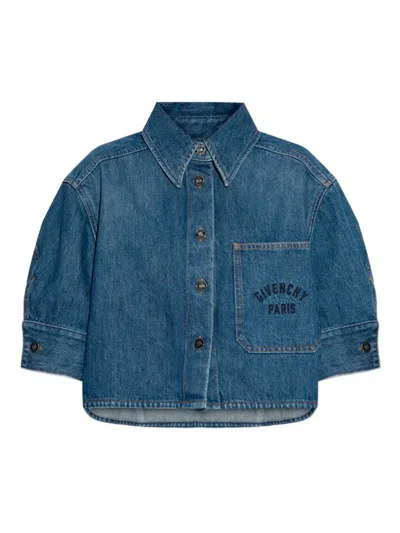 Givenchy Cropped Cocoon Shirt In Medium Denim Clothing In Blue