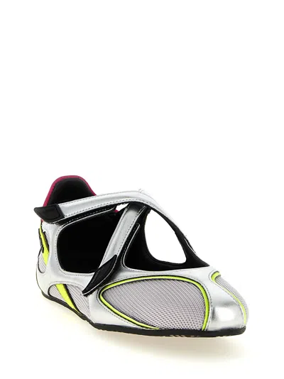 Attico Floor 01 Multicolor Ballet Shoes With Logo On The Side And Cut-out Design In Fabric Woman