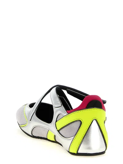 Attico Floor 01 Multicolor Ballet Shoes With Logo On The Side And Cut-out Design In Fabric Woman