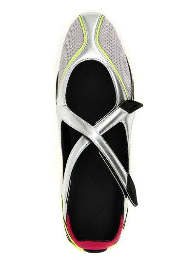 Attico Floor 01 Multicolor Ballet Shoes With Logo On The Side And Cut-out Design In Fabric Woman