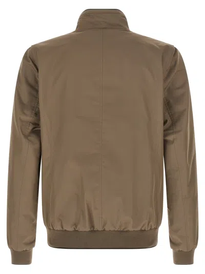 Moorer Polyester Manetti Jacket High Collar Design In Brown